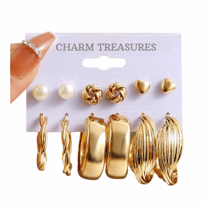 Charm Treasures Gold Color Modern Earrings