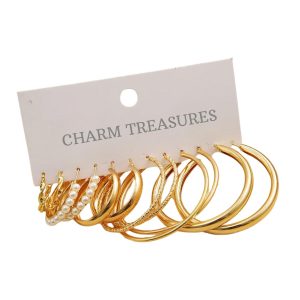 Charm Treasures Big Circle Gold Color Earrings for Girls