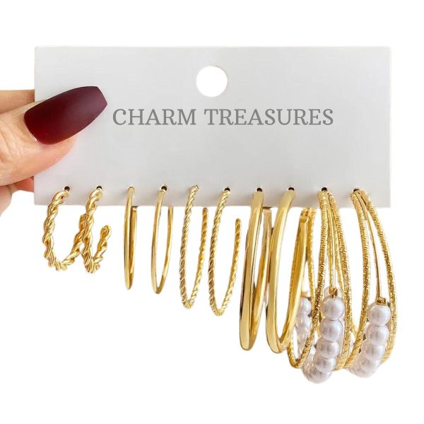 Charm Treasures Gold Color Big Circle Earrings Jewellery for Women