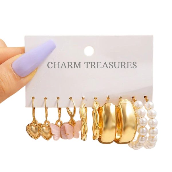 Charm Treasures Gold Color Fashion Earrings for Women in Pakistan