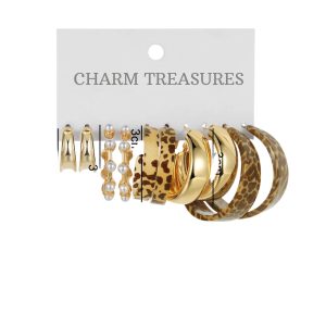 Charm Treasures Metal Leopard Earrings for Women