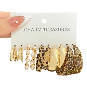 Charm Treasures Metal Leopard Earrings for Women