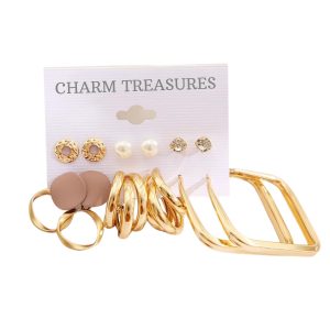 Charm Treasures Modern Style Stud Earrings Set