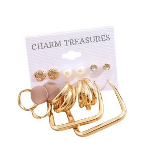 Charm Treasures Modern Style Stud Earrings Set